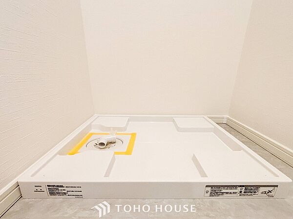 清潔感のあるカラーで統一されたランドリースペース。気持ちの良い空間で家事もはかどります。