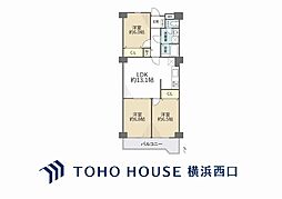 上大岡セントラルハイツA棟 3LDKの間取図画像