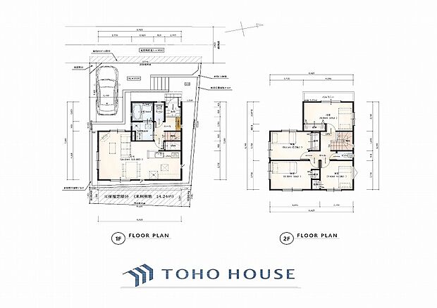 参考プラン：2階建て4LDK建物面積約90平米、建物価格2300万円　総額7280万円～（地盤改良・外構費用別途）