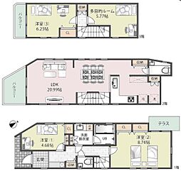 世田谷区桜丘2丁目中古戸建 3SLDKの間取り