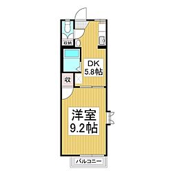 フレグランスマルナカ 1階1DKの間取り