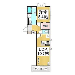 Ｍｅｌａ　ｒｏｓｓａ 3階1LDKの間取り