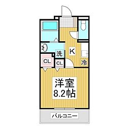 Ｎ・Ｓグランデ 2階1Kの間取り