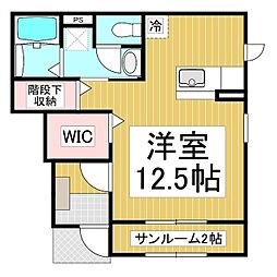 アルバルーチェ　Ｏ 1階ワンルームの間取り