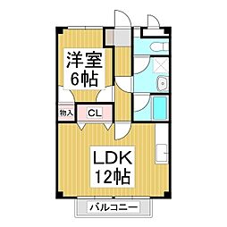 メゾンドアイリス 1LDKの間取図画像