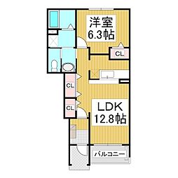 グランフィオーレA 1LDKの間取図画像
