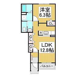 ブリッサ 1LDKの間取図画像