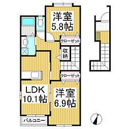 スターランズ・大塚 2LDKの間取図画像
