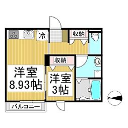 Jos Clair 1LDKの間取図画像