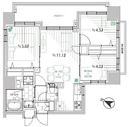 ナイスアーバン中目黒 3LDKの間取図画像