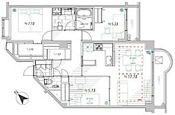 朝日マンション駒場 3LDKの間取図画像
