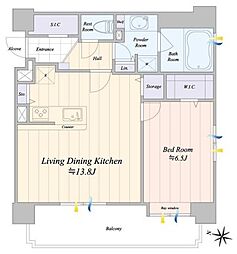 ファミール西麻布ベルファース 1LDKの間取図画像