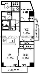 デラーノ 2階2SLDKの間取り