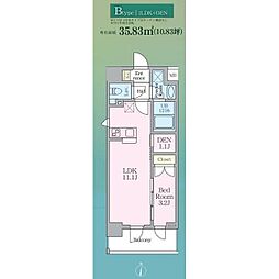 ルフォンリヴェント板橋西台 1LDKの間取図画像