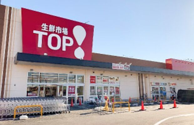 生鮮市場TOP 鮮度がいい生鮮食品を扱うスーパーです。駐車場が広くて、利用しやすいです♪（530m）