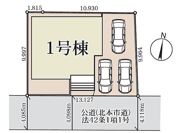 南側接道につき陽当たり良好♪ カースペース3台可能（※車種による）