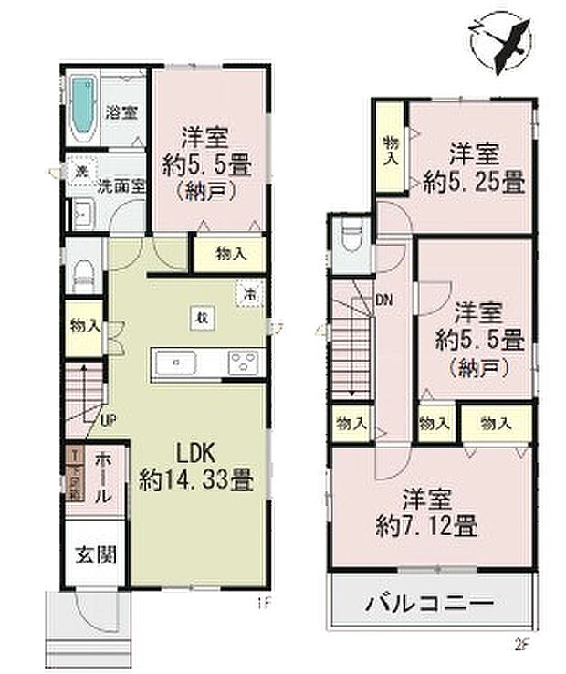 【C号棟】2LDK＋2S