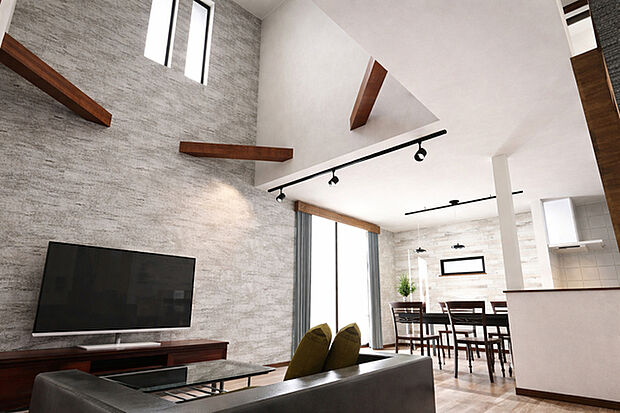 2号棟「ブルックリンスタイル」LDKイメージパース ※画像はあくまでイメージです。オプションを含みます。