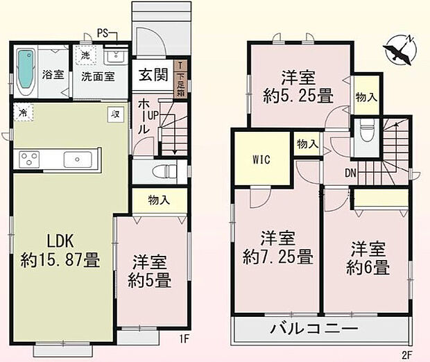 【B号棟】 4LDK+WIC