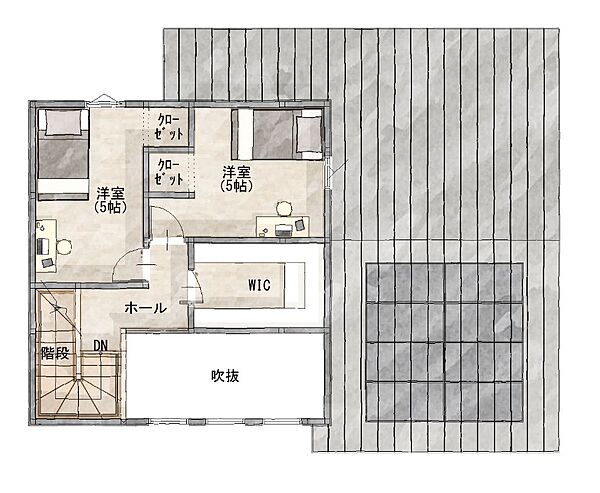 5号地プラン例：2階平面図