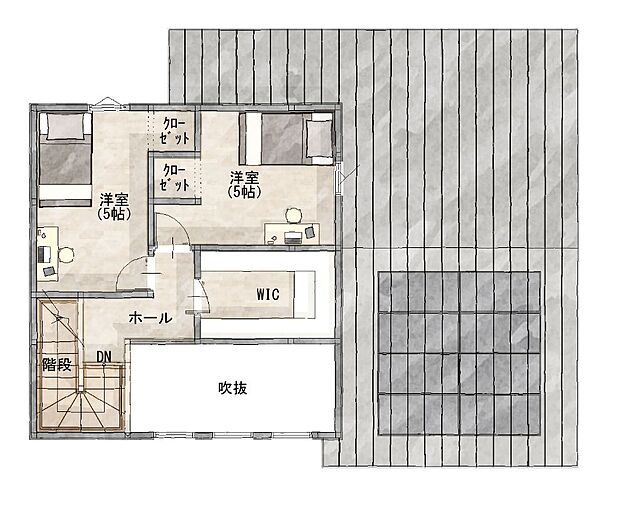 5号地プラン例：2階平面図