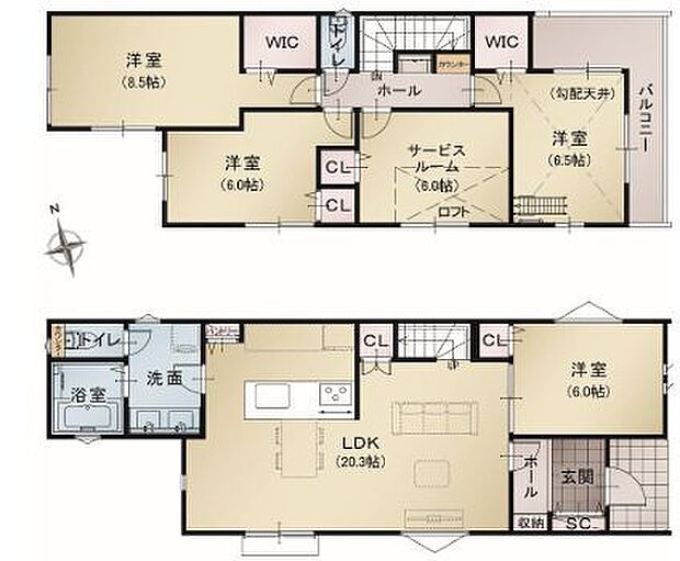笑顔と会話をつなぐリビングイン階段を採用した20帖越えのLDK　ご家族皆様でおくつろぎいただけます。