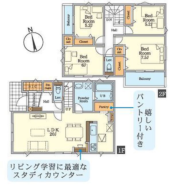 ご家族の会話も弾むリビングイン階段が採用されています。