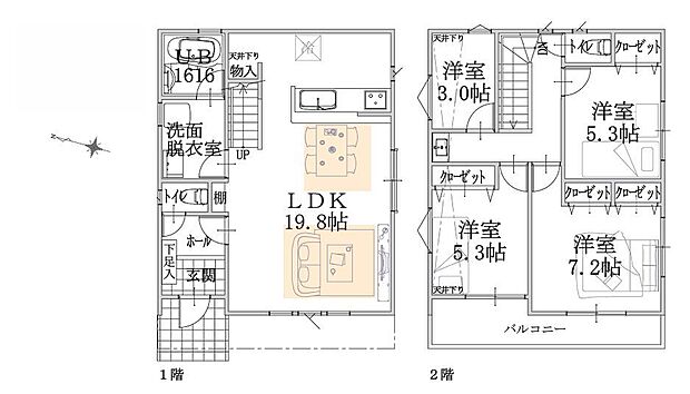 食洗機や床暖房など設備も充実した4LDKのお住まいです。リビングは19帖以上あり、陽当り良好です。