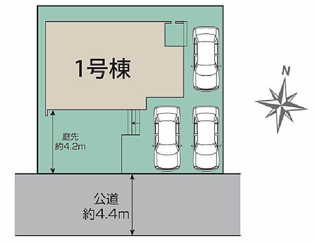 広々52坪以上の敷地につきお車は3台駐車可能です。