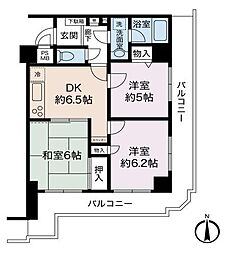 ホーユウパレスひなた山 3DKの間取図画像