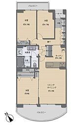 戸塚ガーデンハウスA棟 3LDKの間取図画像