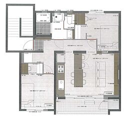 左近山団地2-17号棟 2LDKの間取図画像