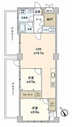 平戸町ハイツ 2SLDKの間取図画像