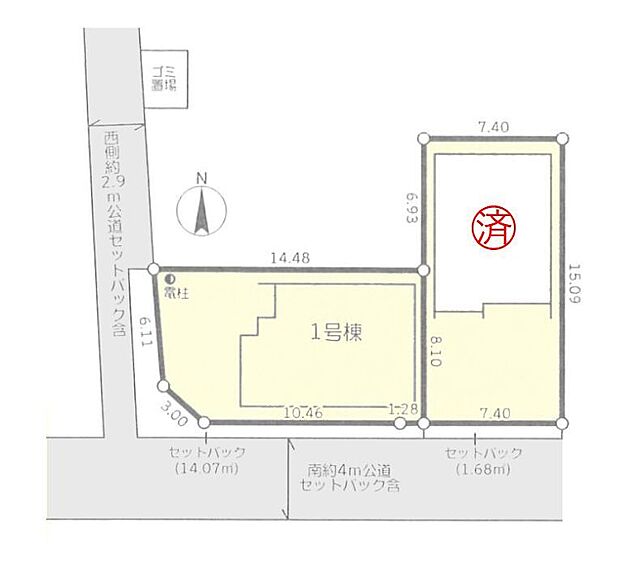 該当区画：1号棟