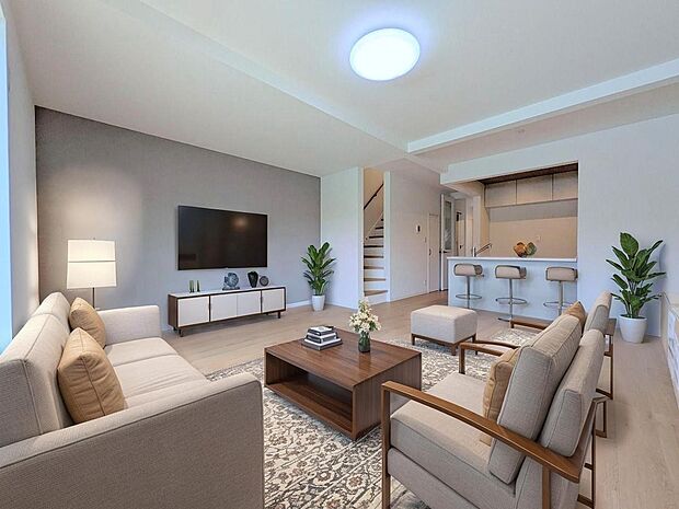 本画像はCGで作成しており、実際に現地に家具は置かれておりません。また、価格に家具は含まれておりません。