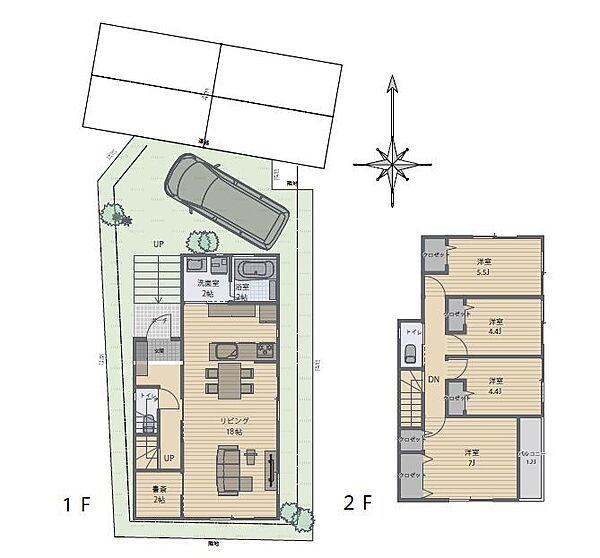 建物価格2200万円、建物面積97.72m2