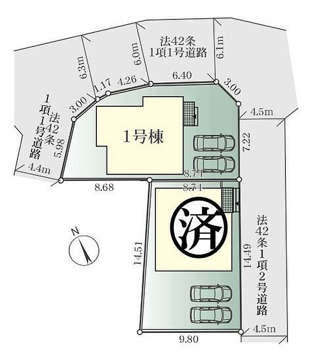 該当区画：1号棟