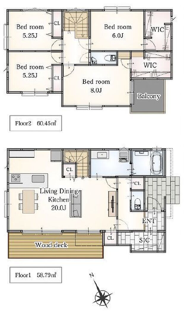 「建物プラン例」 建物価格:3120万円、建物面積:114.06m2