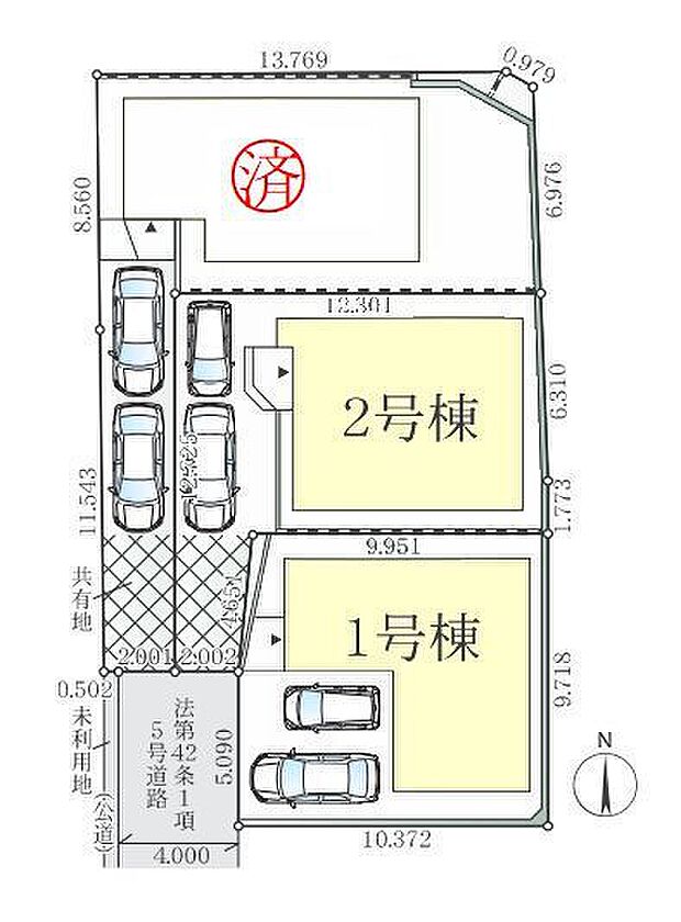 該当区画：1号棟