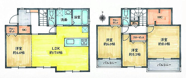 建物プラン例 4LDK 建物面積:103.92m2 建物価格:1780万円