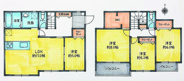 建物プラン例 4LDK 建物面積:103.91m2 建物価格:1780万円