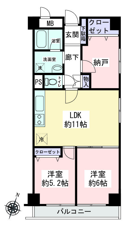 2SLDK 間取り