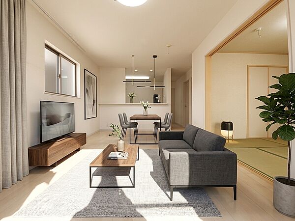 本画像はＣＧで作成しており、実際に現地に家具や照明は置かれておりません。また、価格に家具や照明の費用は含まれておりません。