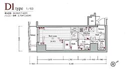 グランド・ガーラ日本橋兜町 1Kの間取図画像