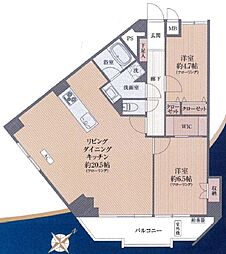四谷ガーデニア 2LDKの間取図画像