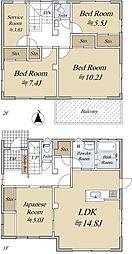 名取市那智が丘五丁目　戸建 4SLDKの間取り
