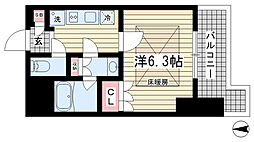 トア山手フラッツ 8階1Kの間取り