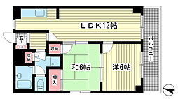 ひろやビル 2階2LDKの間取り