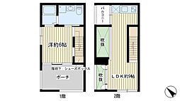 神戸市西神・山手線 板宿駅 徒歩15分の賃貸テラスハウス 1階1LDKの間取り