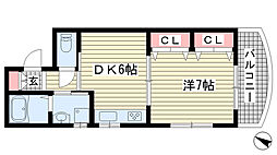 北野T・K 1DKの間取図画像